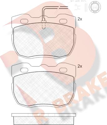 R Brake RB0839-203 - Гальмівні колодки, дискові гальма autocars.com.ua