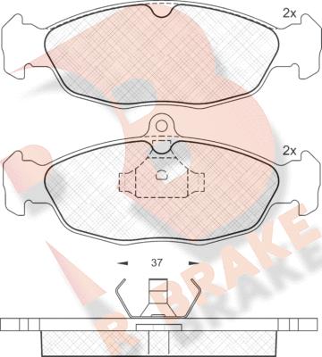 R Brake RB0858 - Тормозные колодки, дисковые, комплект autodnr.net