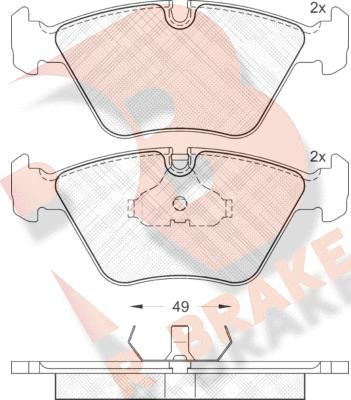 R Brake RB0883 - Тормозные колодки, дисковые, комплект autodnr.net