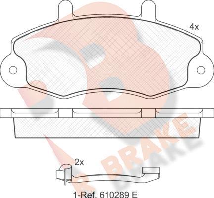 R Brake RB0896-203 - Гальмівні колодки, дискові гальма autocars.com.ua