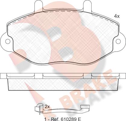 R Brake RB0897-203 - Гальмівні колодки, дискові гальма autocars.com.ua