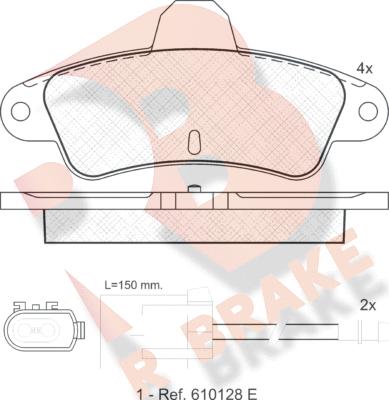 R Brake RB0919 - Гальмівні колодки, дискові гальма autocars.com.ua