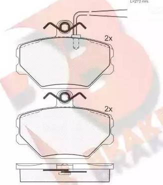 R Brake RB0928 - Тормозные колодки, дисковые, комплект autodnr.net