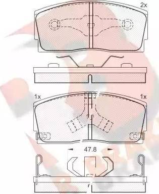 R Brake RB0951 - Тормозные колодки, дисковые, комплект autodnr.net