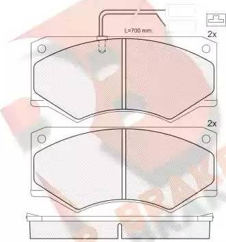 R Brake RB0964 - Гальмівні колодки, дискові гальма autocars.com.ua