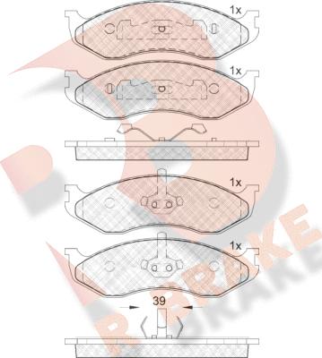 R Brake RB0968 - Гальмівні колодки, дискові гальма autocars.com.ua