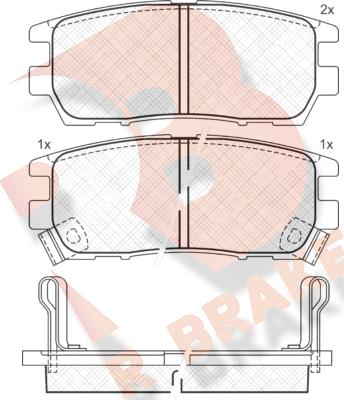 R Brake RB0980 - Тормозные колодки, дисковые, комплект autodnr.net