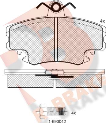 R Brake RB0993-204 - Тормозные колодки, дисковые, комплект autodnr.net