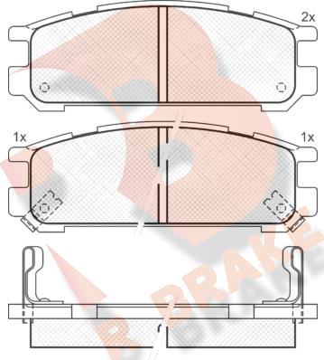 R Brake RB1000 - Тормозные колодки, дисковые, комплект autodnr.net