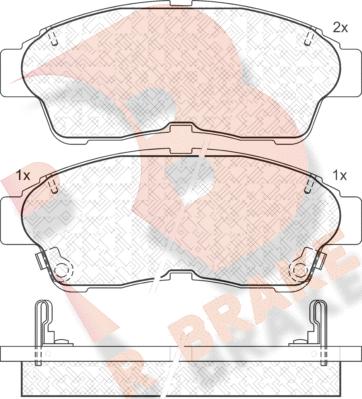 R Brake RB1005 - Гальмівні колодки, дискові гальма autocars.com.ua