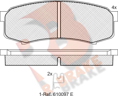 R Brake RB1027 - Тормозные колодки, дисковые, комплект autodnr.net