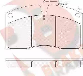 R Brake RB1039 - Гальмівні колодки, дискові гальма autocars.com.ua