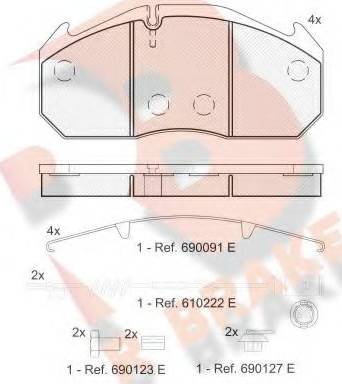 R Brake RB1040-110 - Гальмівні колодки, дискові гальма autocars.com.ua