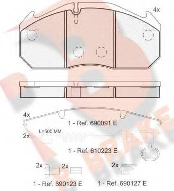 R Brake RB1040-111 - Гальмівні колодки, дискові гальма autocars.com.ua