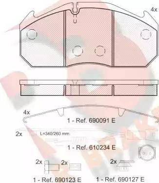 R Brake RB1040-112 - Гальмівні колодки, дискові гальма autocars.com.ua