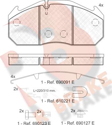 R Brake RB1040-113 - Тормозные колодки, дисковые, комплект autodnr.net