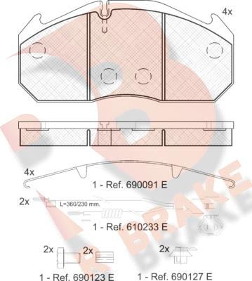 R Brake RB1040-114 - Тормозные колодки, дисковые, комплект autodnr.net