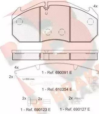 R Brake RB1040-115 - Гальмівні колодки, дискові гальма autocars.com.ua