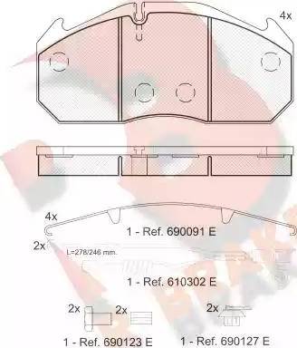 R Brake RB1040-120 - Гальмівні колодки, дискові гальма autocars.com.ua