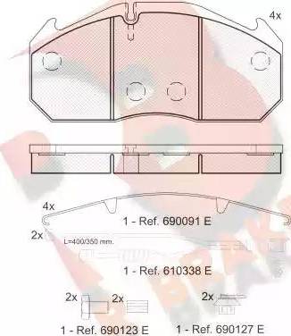 R Brake RB1040-127 - Гальмівні колодки, дискові гальма autocars.com.ua