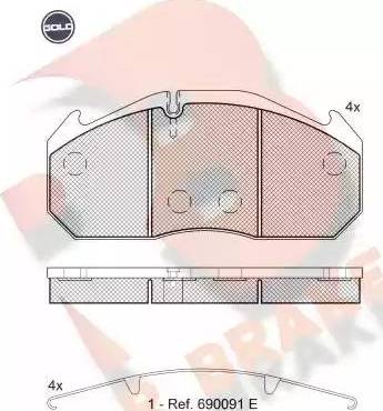 R Brake RB1040 G - Гальмівні колодки, дискові гальма autocars.com.ua