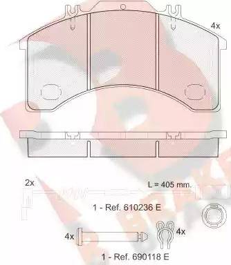 R Brake RB1042-110 - Тормозные колодки, дисковые, комплект autodnr.net