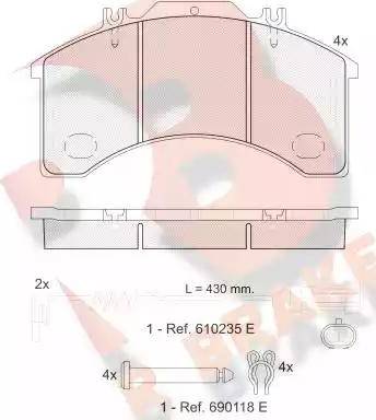 R Brake RB1042-111 - Тормозные колодки, дисковые, комплект autodnr.net