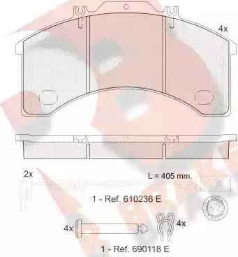 R Brake RB1043-110 - Тормозные колодки, дисковые, комплект autodnr.net