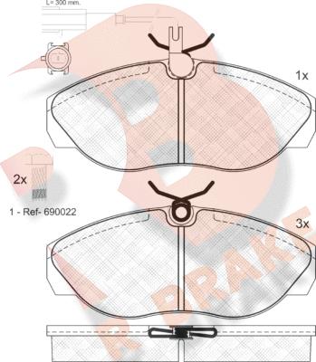 R Brake RB1053-203 - Гальмівні колодки, дискові гальма autocars.com.ua