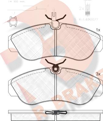 R Brake RB1054-203 - Гальмівні колодки, дискові гальма autocars.com.ua