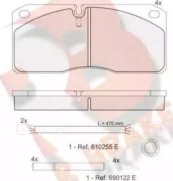 R Brake RB1078-116 - Гальмівні колодки, дискові гальма autocars.com.ua