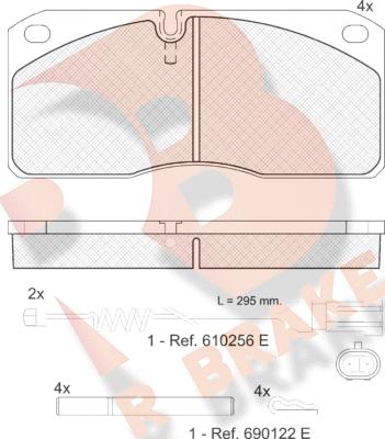 R Brake RB1078-117 - Гальмівні колодки, дискові гальма autocars.com.ua