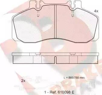 R Brake RB1080-114 - Гальмівні колодки, дискові гальма autocars.com.ua