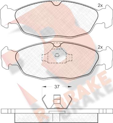 R Brake RB1084 - Гальмівні колодки, дискові гальма autocars.com.ua