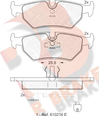 R Brake RB1087 - Гальмівні колодки, дискові гальма autocars.com.ua