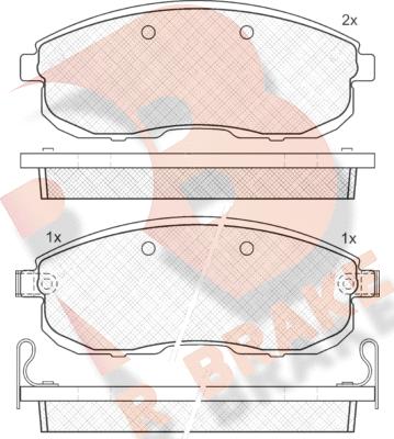 R Brake RB1101 - Гальмівні колодки, дискові гальма autocars.com.ua