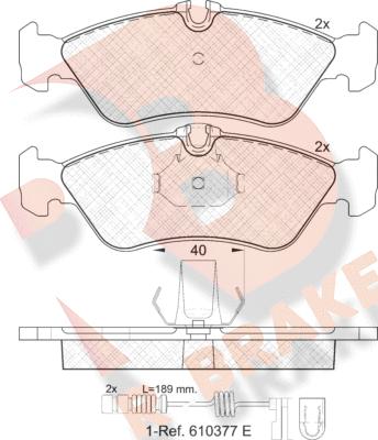 R Brake RB1103-203 - Гальмівні колодки, дискові гальма autocars.com.ua