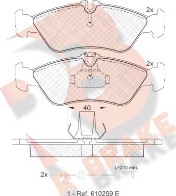 R Brake RB1103 - Гальмівні колодки, дискові гальма autocars.com.ua