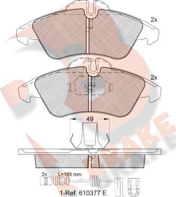 R Brake RB1104-203 - Гальмівні колодки, дискові гальма autocars.com.ua