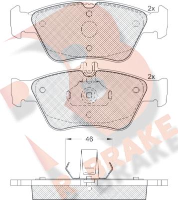 R Brake RB1115 - Тормозные колодки, дисковые, комплект autodnr.net