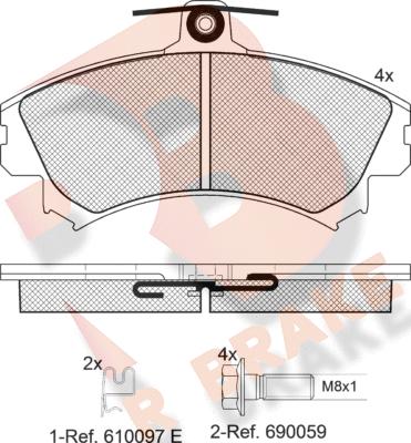 R Brake RB1118-700 - Гальмівні колодки, дискові гальма autocars.com.ua