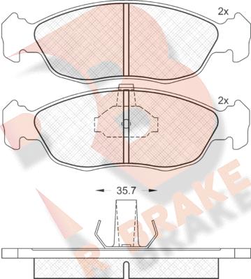 R Brake RB1121 - Гальмівні колодки, дискові гальма autocars.com.ua