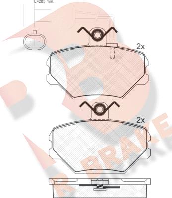 R Brake RB1127 - Гальмівні колодки, дискові гальма autocars.com.ua