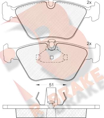 R Brake RB1140 - Гальмівні колодки, дискові гальма autocars.com.ua