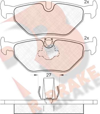 R Brake RB1141 - Тормозные колодки, дисковые, комплект autodnr.net