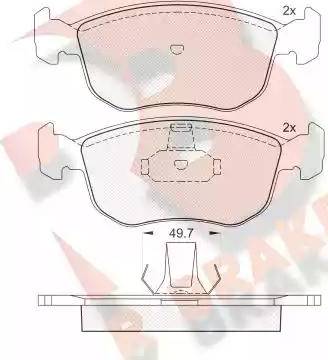 R Brake RB1151 - Гальмівні колодки, дискові гальма autocars.com.ua