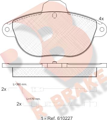 R Brake RB1154 - Гальмівні колодки, дискові гальма autocars.com.ua