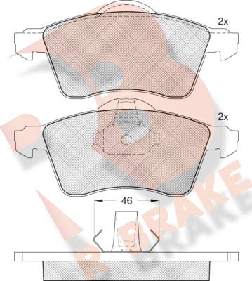 R Brake RB1166 - Тормозные колодки, дисковые, комплект autodnr.net