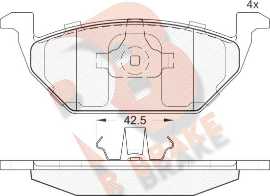 R Brake RB1184 - Гальмівні колодки, дискові гальма autocars.com.ua