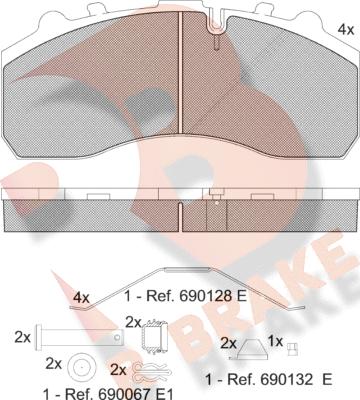 R Brake RB1194-066 - Гальмівні колодки, дискові гальма autocars.com.ua